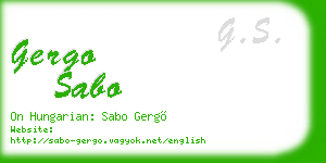 gergo sabo business card